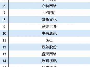 2021元宇宙企业发展力TOP20